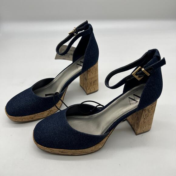 Worthington Womens Panama Block Heel Pumps Denim Size 6.5M - Picture 5 of 7